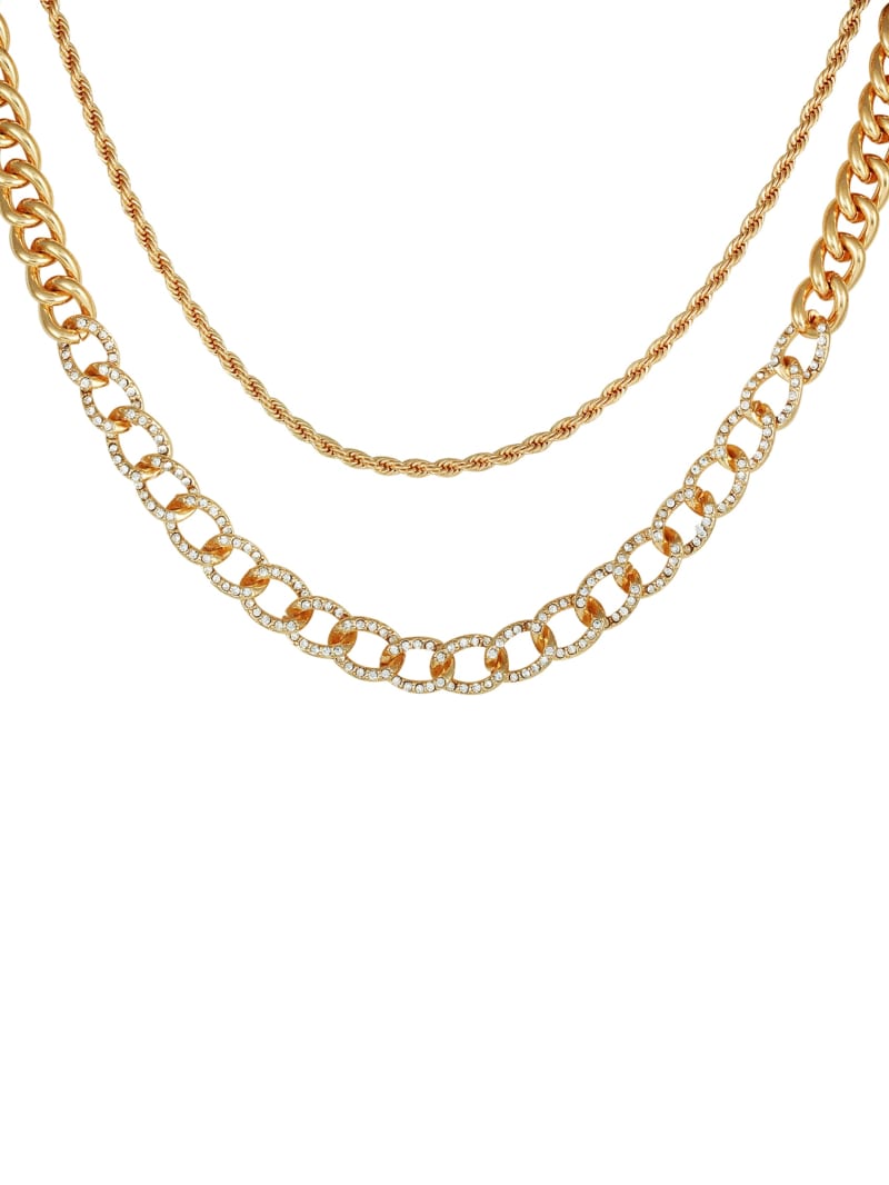Gold-Tone Layered Chain Necklace