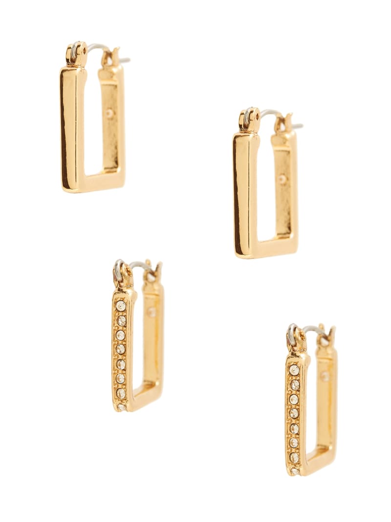 Gold-Tone Angular Huggie Hoop Earrings