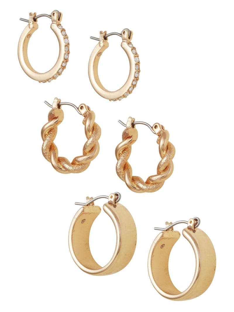 Gold-Tone Huggie Hoop Earrings Set