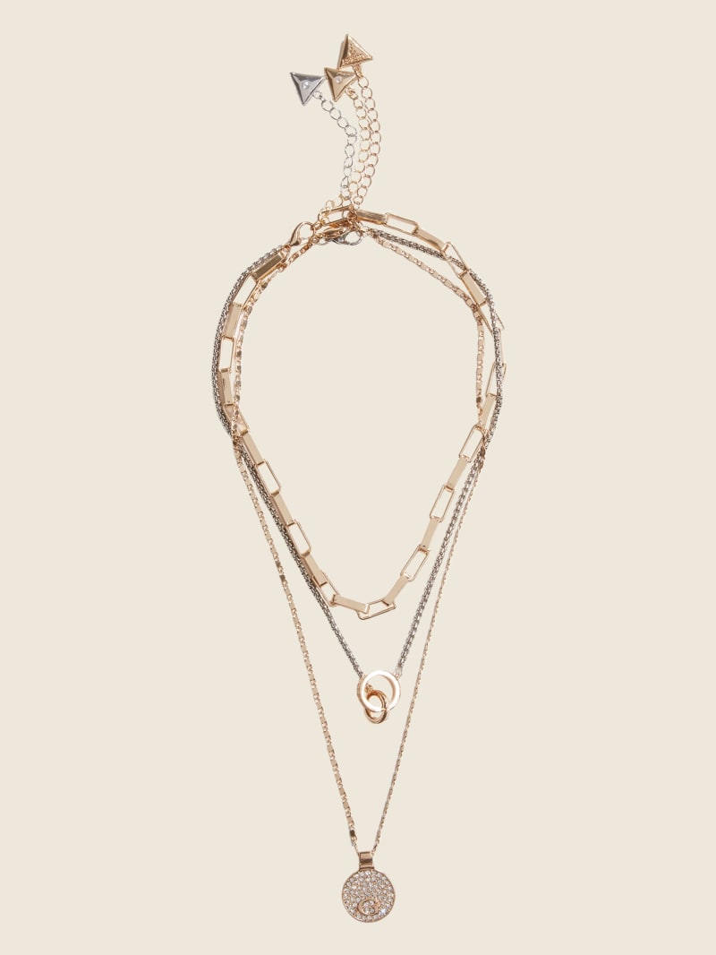 GUESS Gold-Tone 3-Pc. Set Multi-Crystal Layering Necklaces