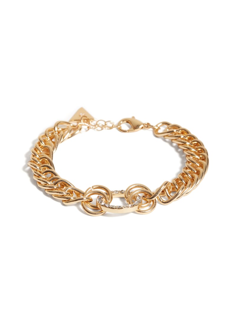 Gold-Tone Rhineston Circle Bracelet