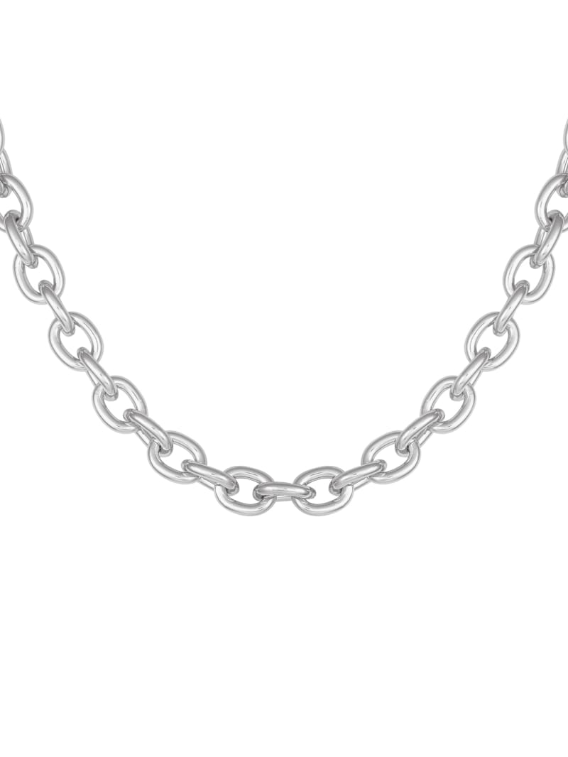 Silver-Tone Chunky Chain Necklace