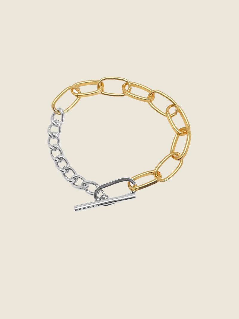 Multi-Tone Mixed Chain-Link Bracelet