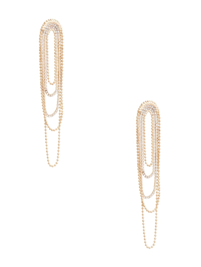 Gold-Tone Rhinestone Statement Drop Earrings