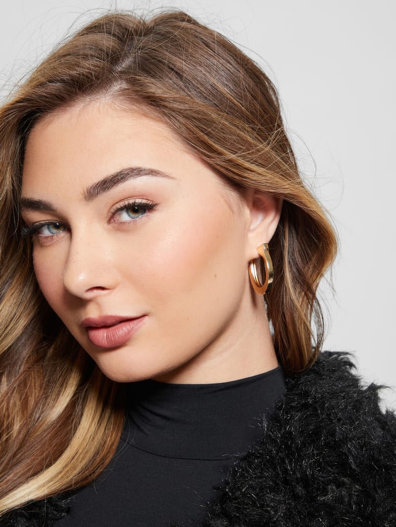 Gold Tone G Hoop Earrings GUESS Canada