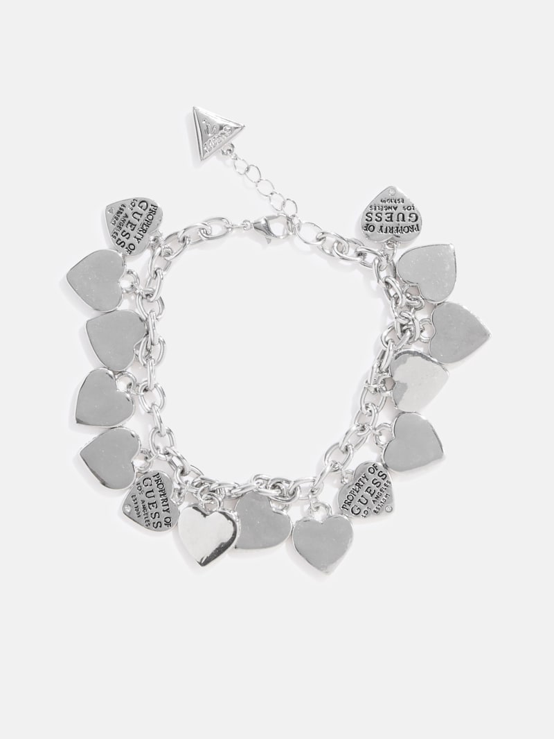 Silver-Tone Crystal Charm Bracelet