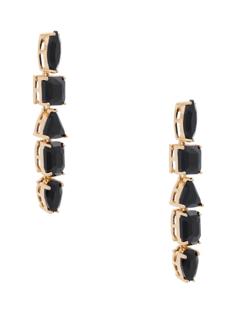 Linear Black Stone Earrings