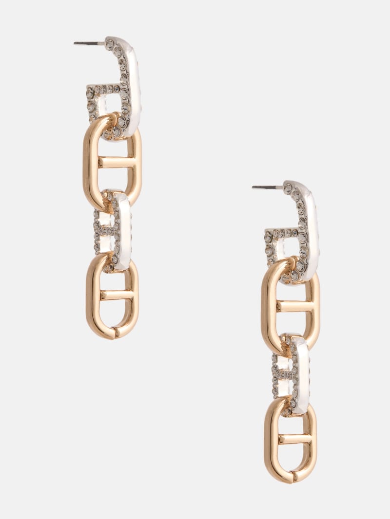 Two-Tone Link Drop Earrings