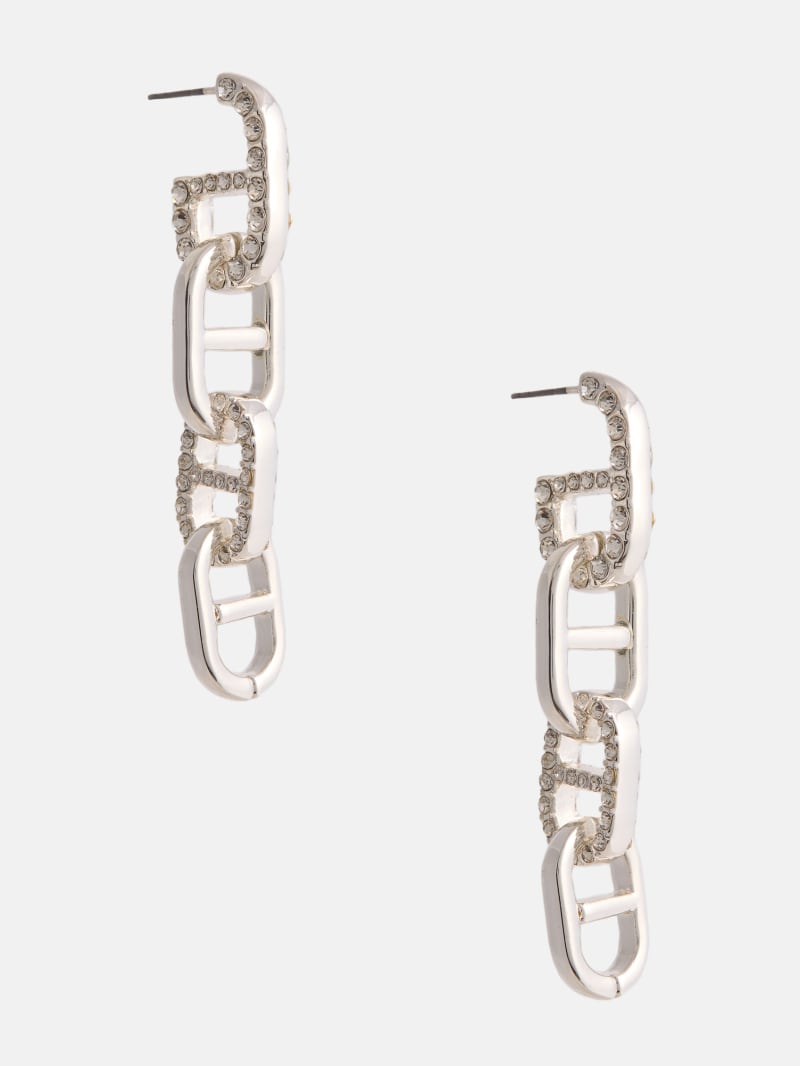 Silver-Tone Link Drop Earrings