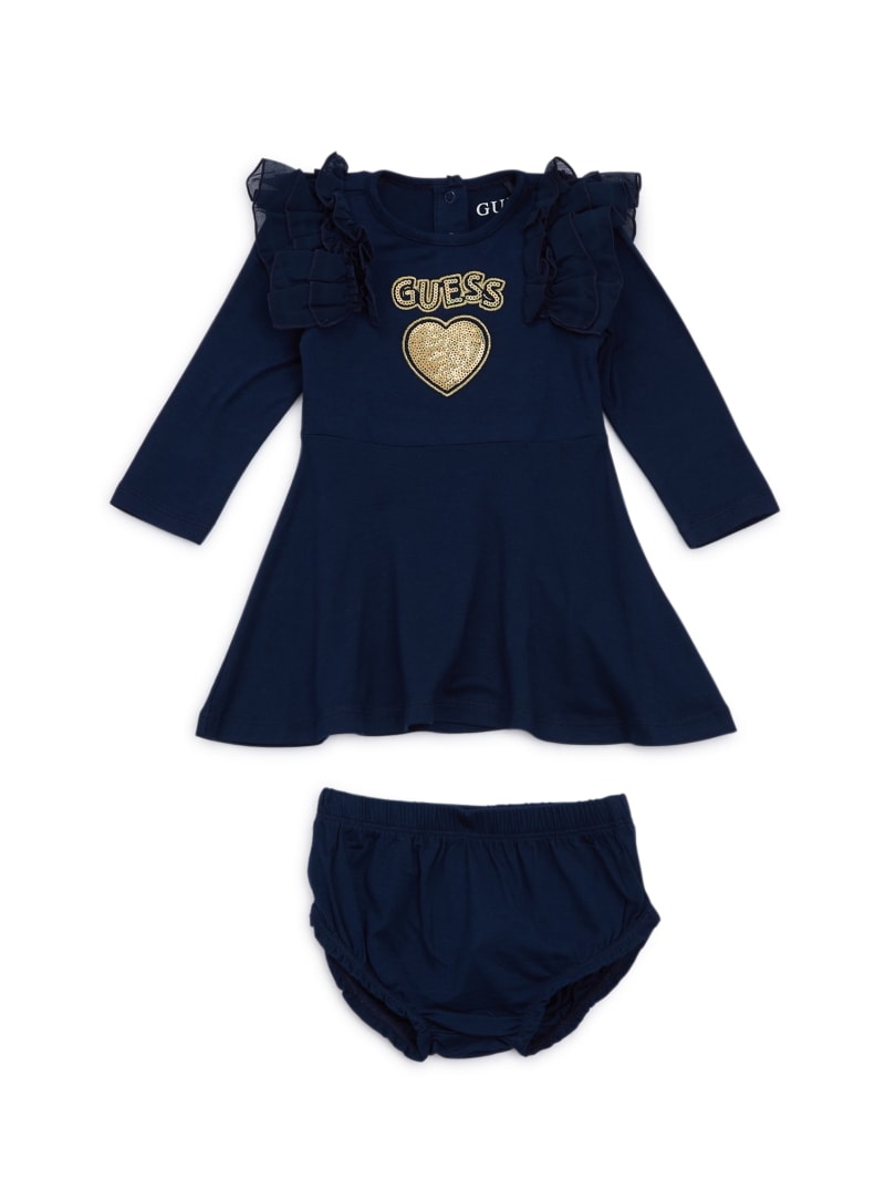 Sequin Heart Logo Dress and Bloomers Set (0-24M)