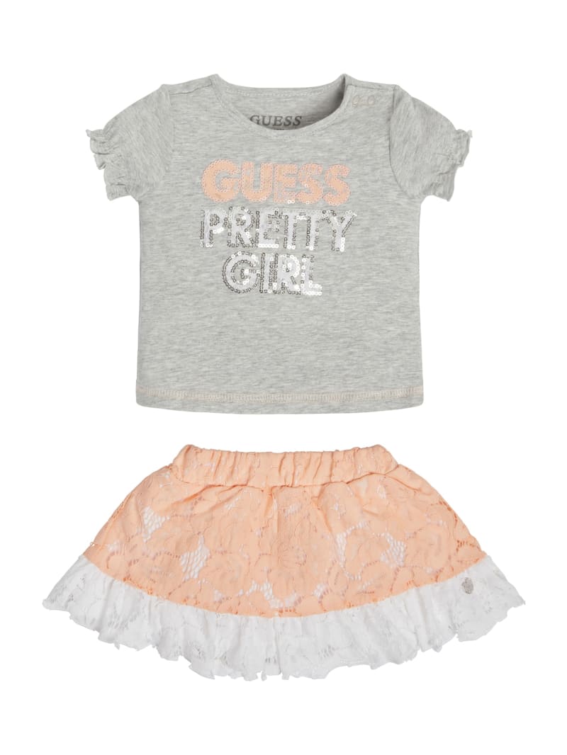 Sequin Tee and Lace Skirt Set (0-24M)
