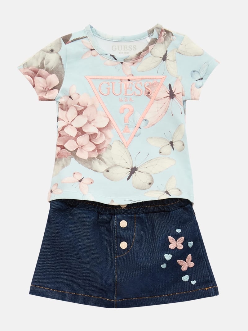 Butterfly Logo Tee and Skirt Set (0-24M) | GUESS