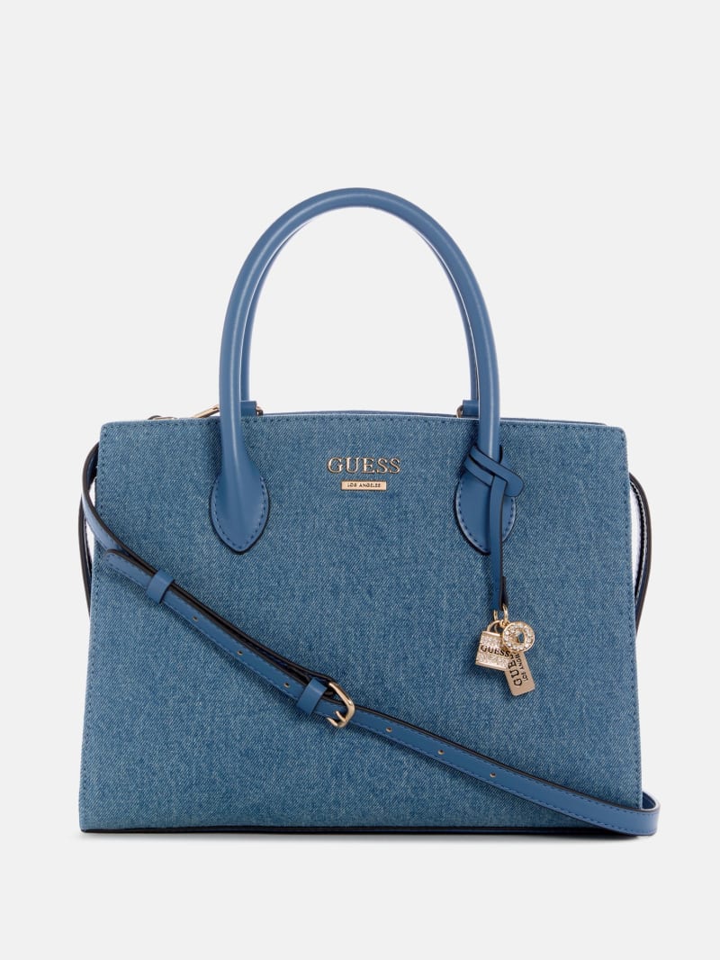 Beryln Denim Large Satchel | GUESS Factory
