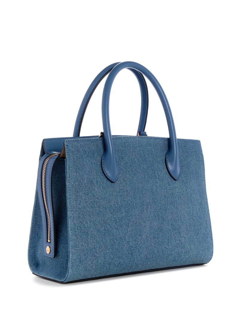 Beryln Denim Large Satchel | GUESS Factory