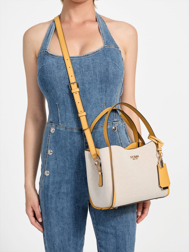 GUESS® Nicolette Canvas Small Girlfriend Satchel