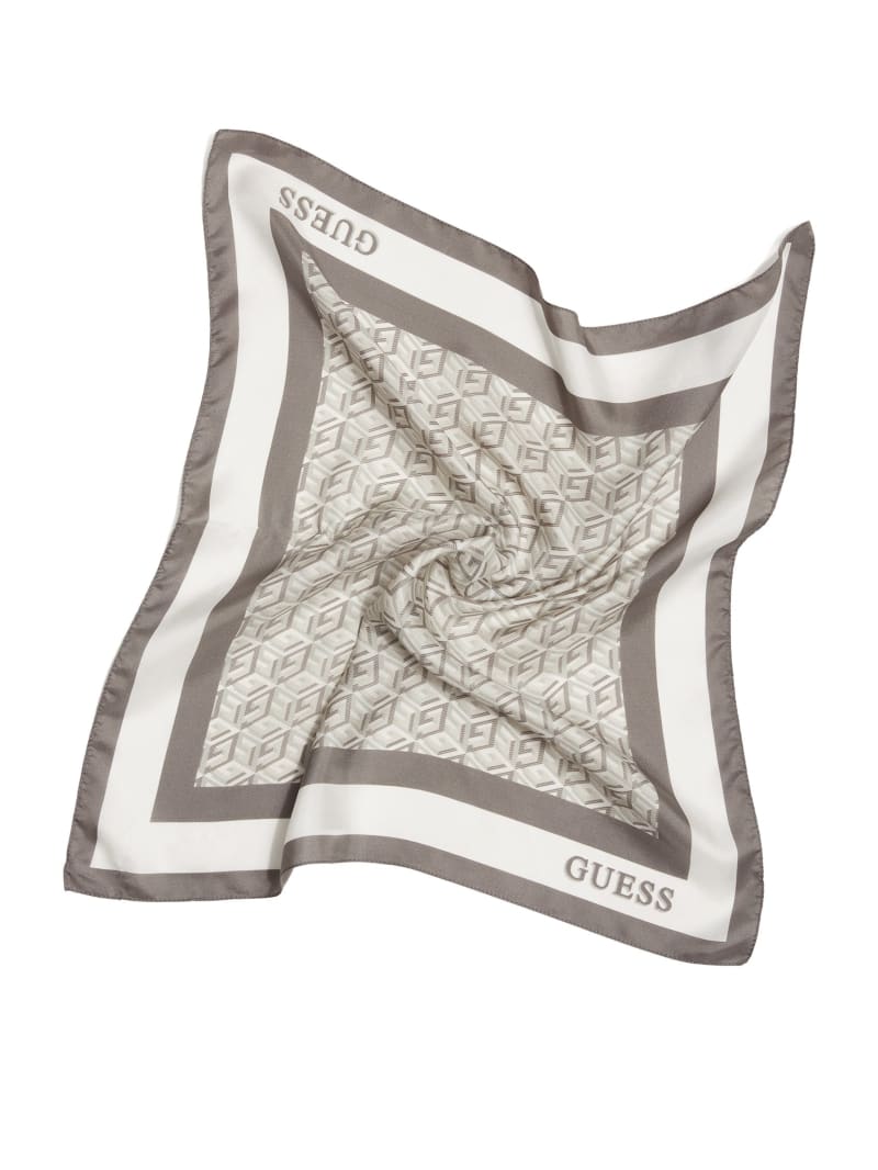 GUESS Sciarpa Grande 180x80 Cm White Logo - Morbida Con Frange In Poliestere E Modale - 3