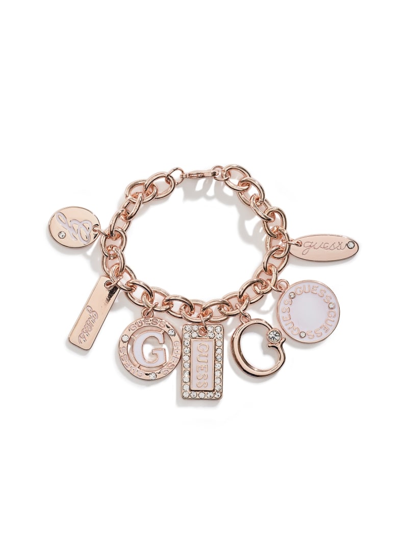 Rose Gold-Tone Enamel Charm Bracelet | GUESS Factory