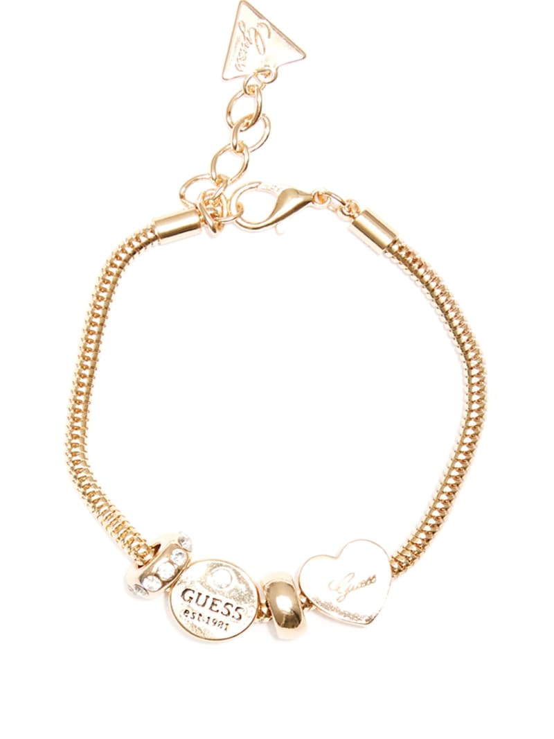 GoldTone Snake Chain Charm Bracelet GUESS Factory