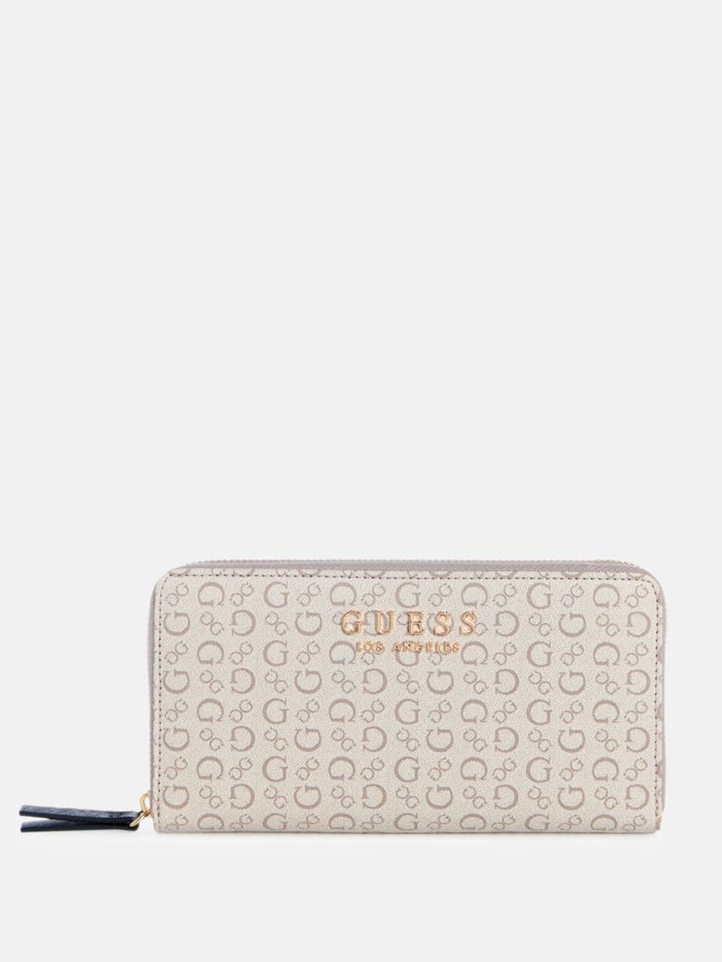 Kiran Logo Medium Zip-Around Wallet | GUESS Factory Ca