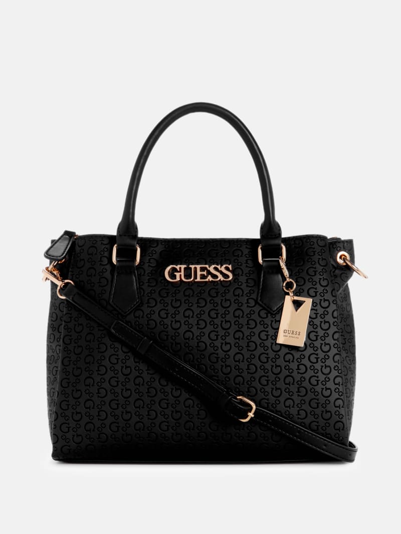 Zakaria Embossed Logo Satchel GUESS Factory Ca