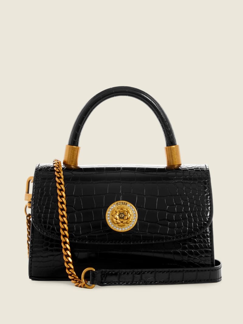 Night Fall Crocodile Top Handle Crossbody GUESS