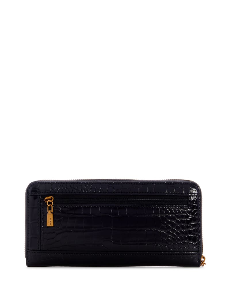 Black leather guess wallet shop