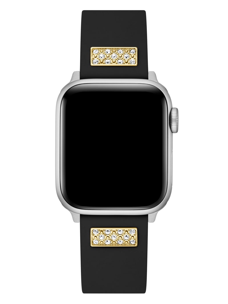 Rhinestone Black mm GUESS 38-40 Watch® Band for Silicone Apple 