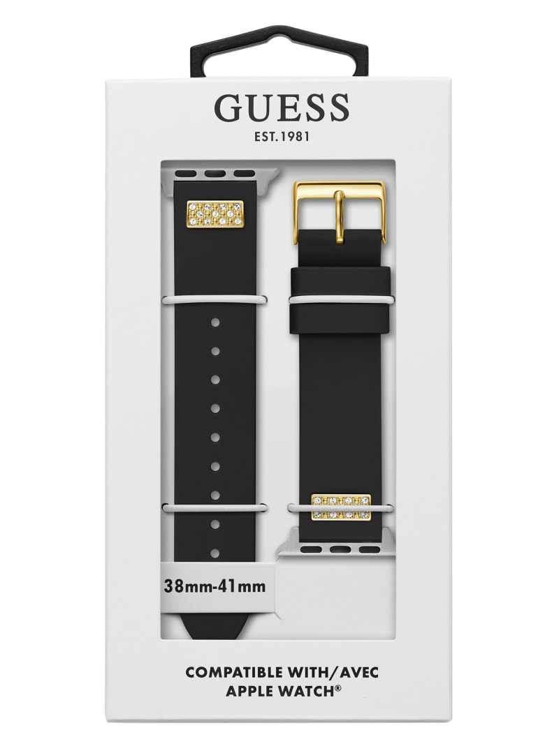 Rhinestone Black Silicone 38 40 mm Band for Apple Watch GUESS