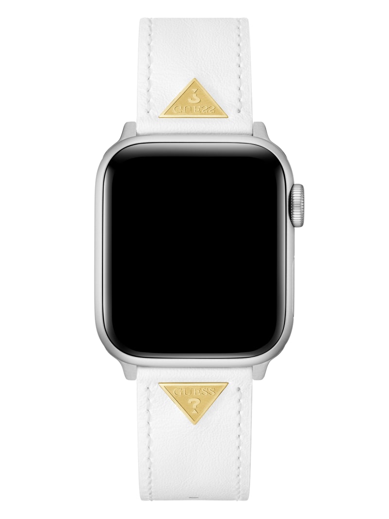 Gold-Tone Emblem and White Leather 38-41 mm Band for Apple Watch