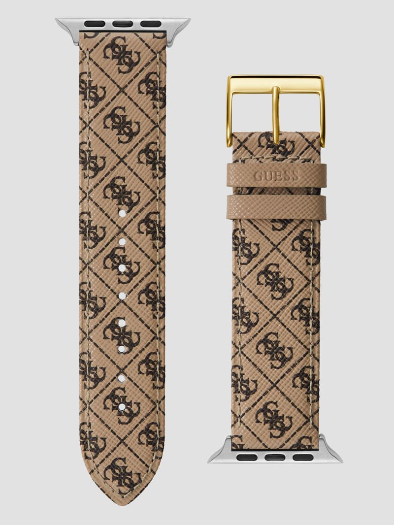 Brown Logo Leather 42 45 mm Band for Apple Watch GUESS