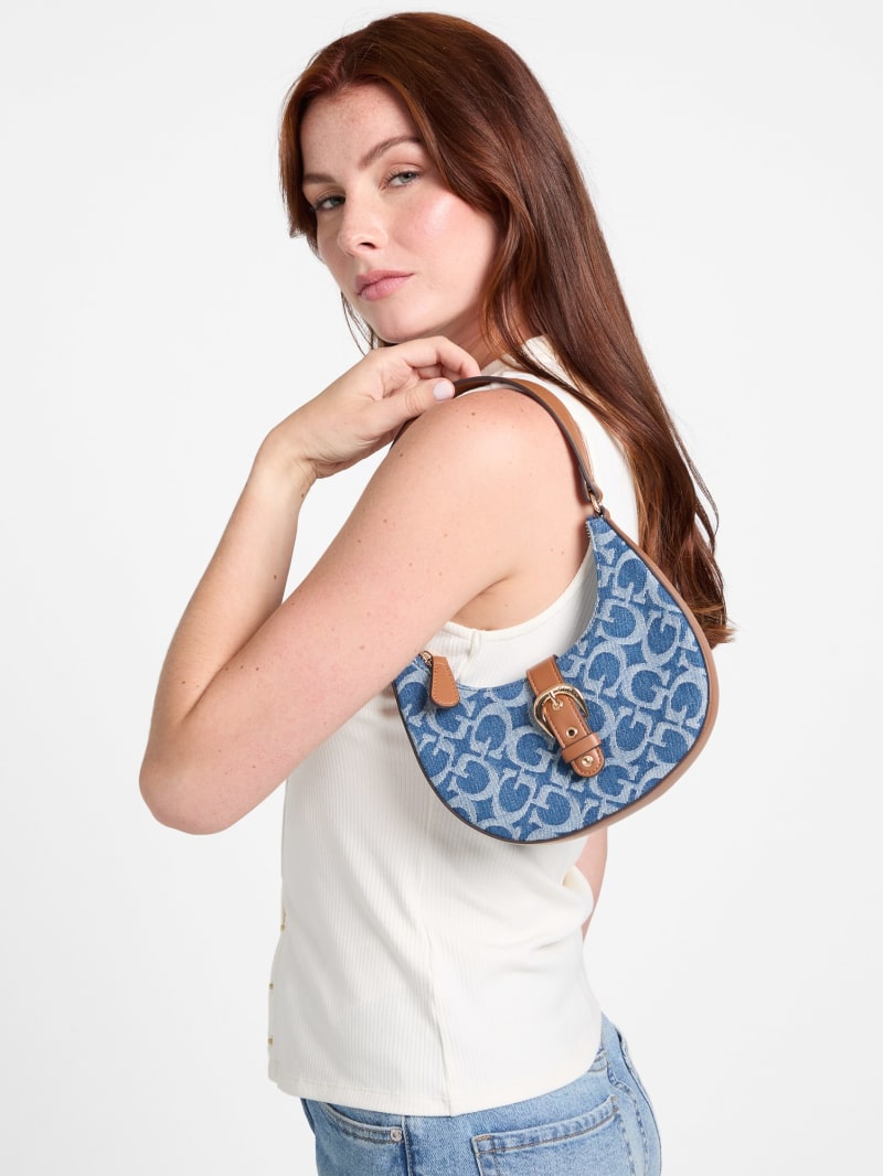 Nyra Denim Logo Mini Shoulder Bag | GUESS Factory