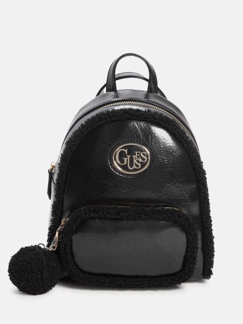 Black guess mini backpack best sale