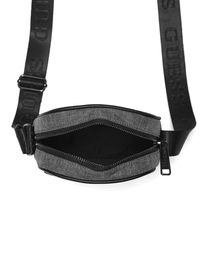 Faux-Leather Trim Crossbody