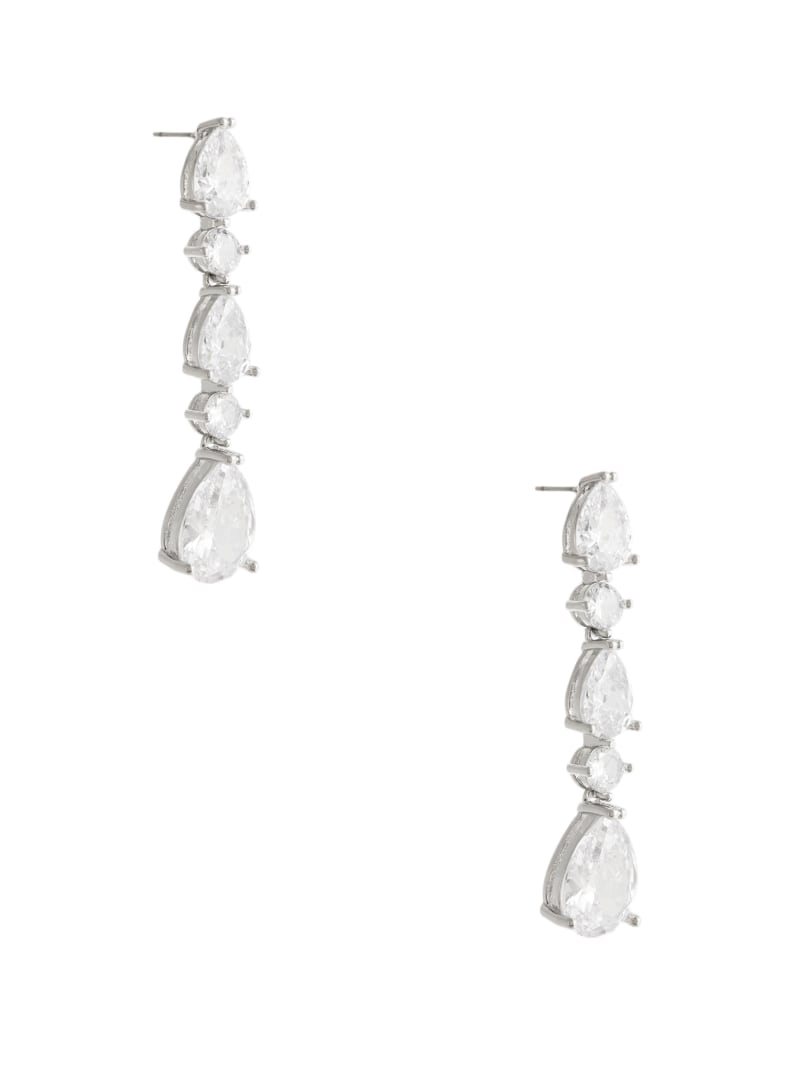 Rhodium Plated Cubic Zirconia Drop Earring | Marciano