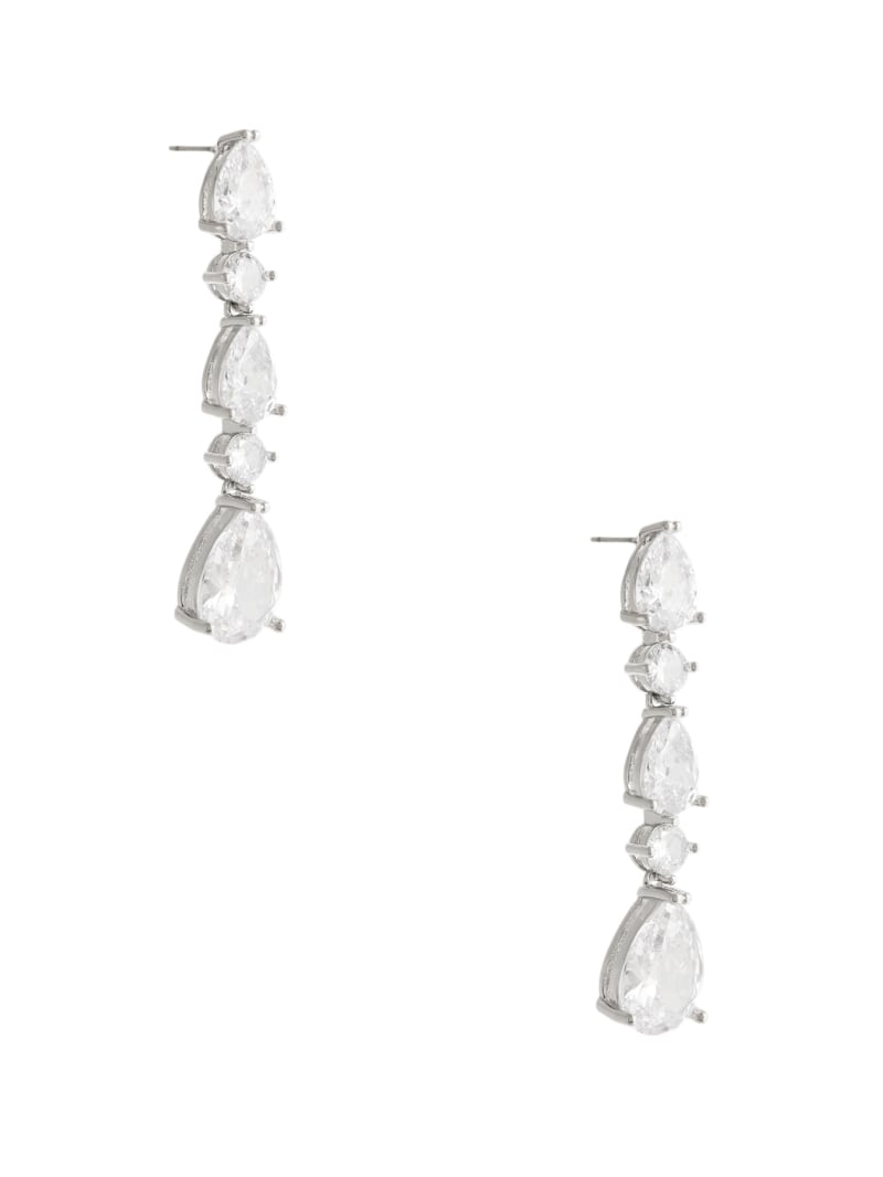 Rhodium Plated Cubic Zirconia Drop Earring