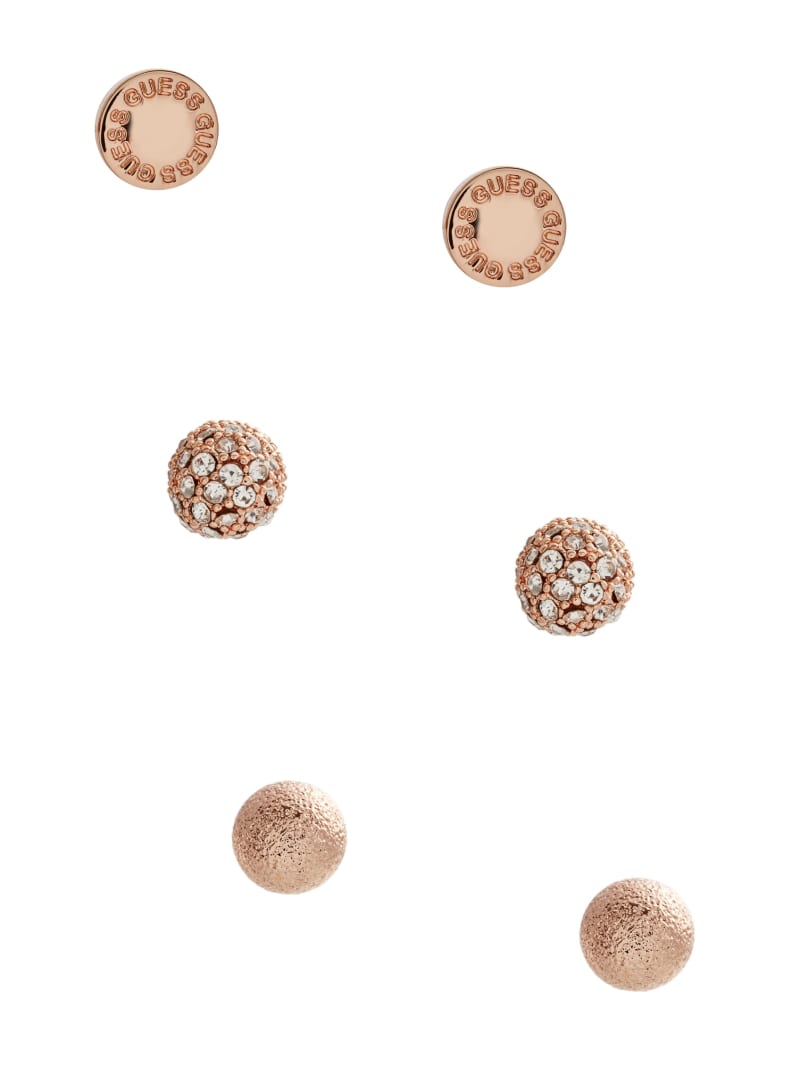 Rose GoldTone Stud Earrings Set GUESS Factory