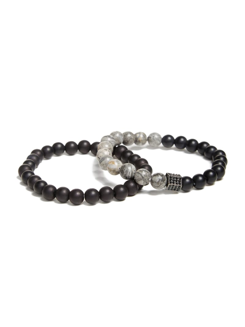 Paisley Beaded Bracelet Kit with 2-Hole Glass Beads (Black & White) –