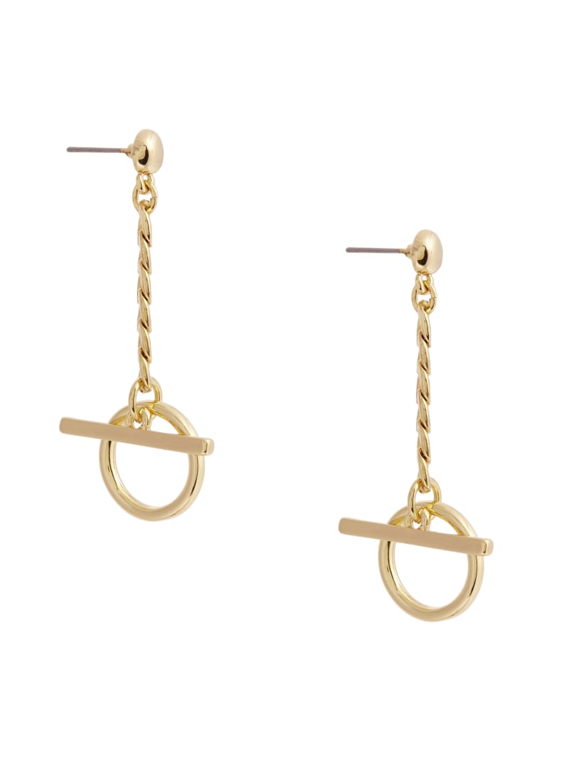 Guess 14KT Chain-Link Toggle Earring. 1