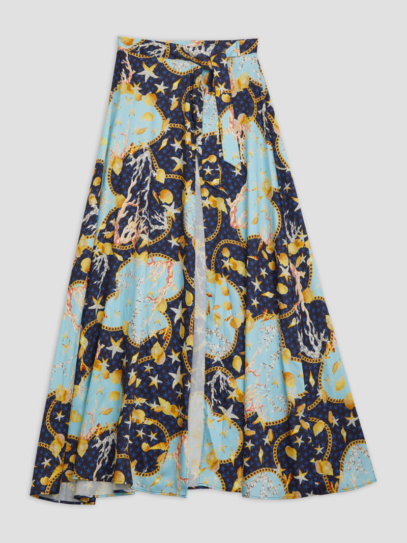 Eco Printed Maxi Wrap Skirt | GUESS