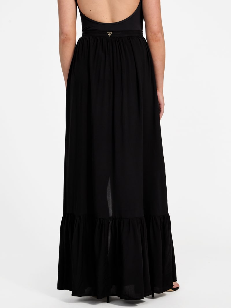 ★E.B.M★ Wrap Skirt-type Half Pants EMP4WPT080 MarinaVida Summer Women Ruffle Skirt Palazzo Mid Waist Pants