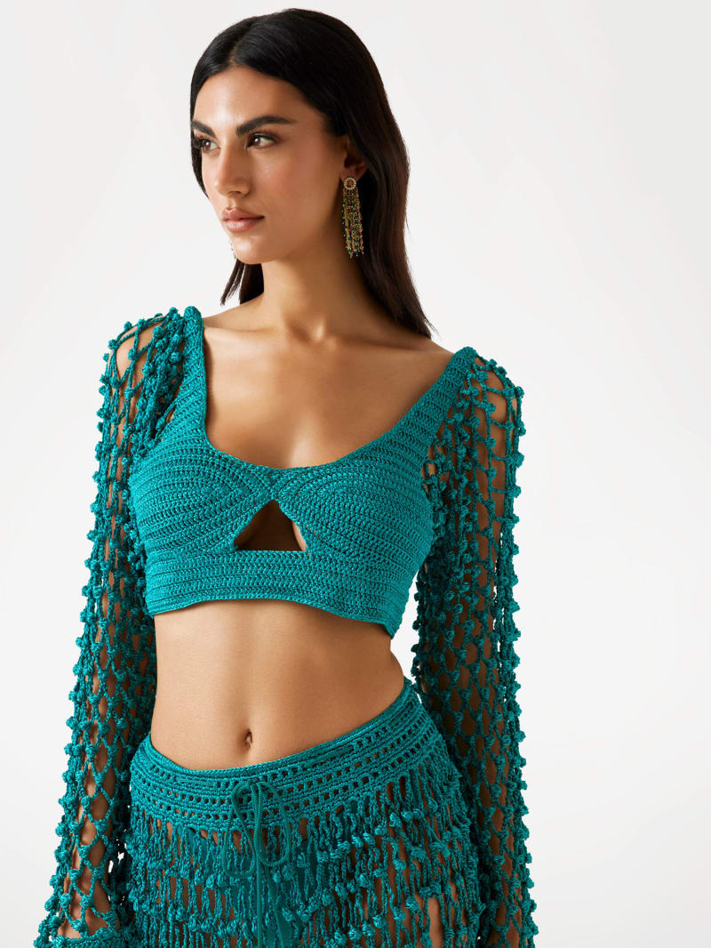 Pom Crochet Crop Top