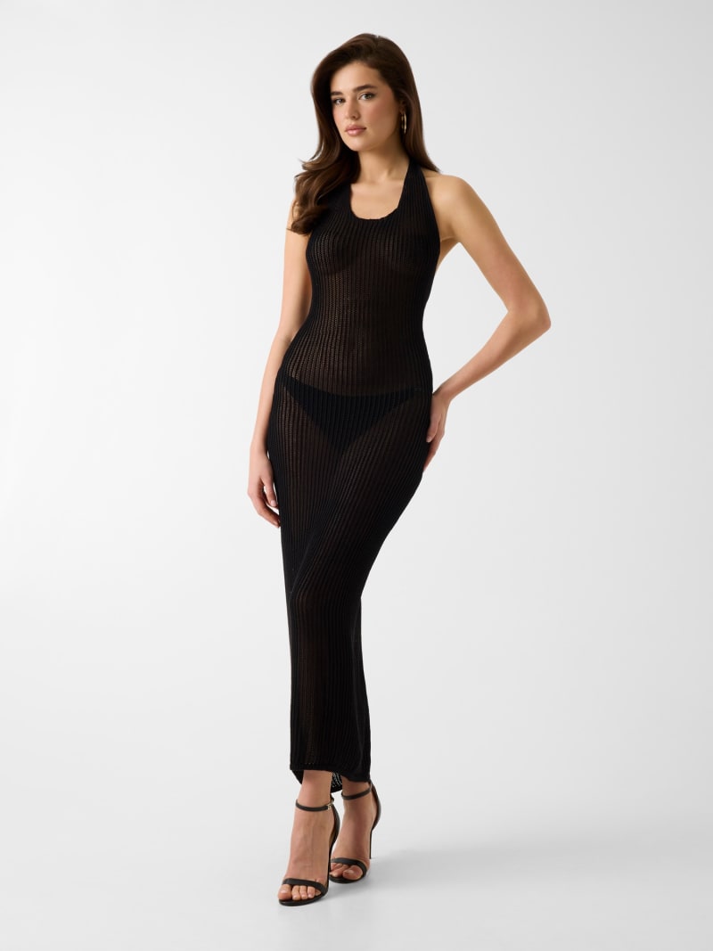 slim fit dress slacks Embroidered Openwork V Neck Ruffles Maxi Dress – Jolly Vintage main image 0
