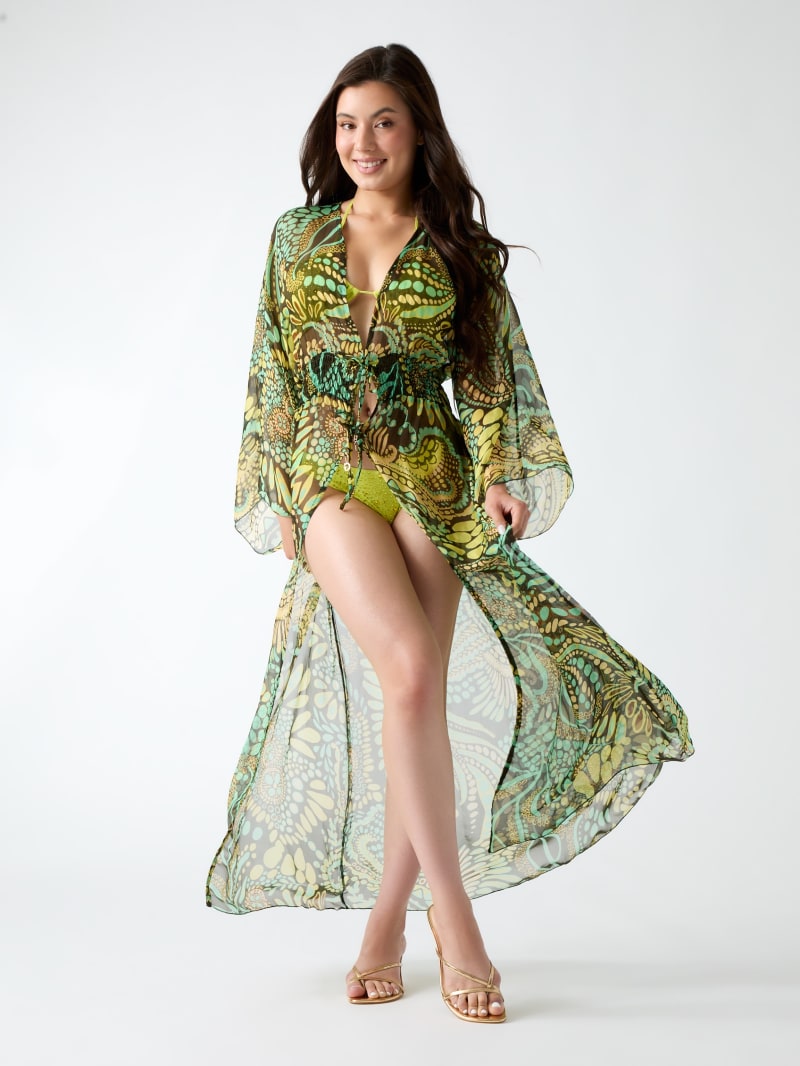 Silk-blend kimono