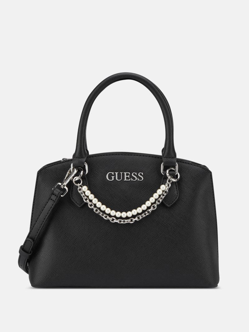 Jeanine Faux-Pearl Charm Satchel | GUESS Factory