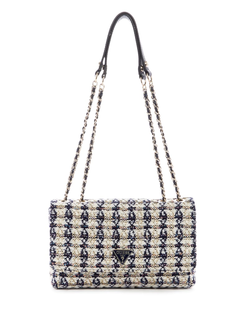 Guess Cessily Tweed Convertible Crossbody EG767921 WHI