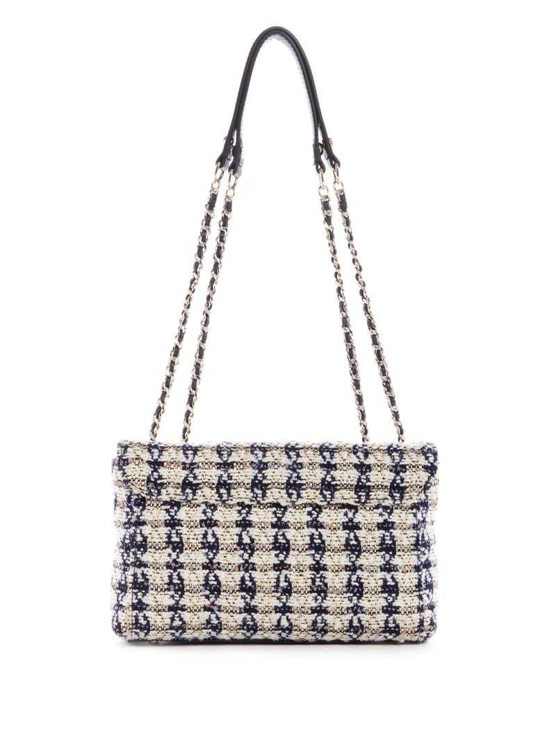 Guess Cessily Tweed Convertible Crossbody EG767921 WHI