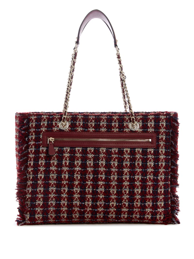Guess cessily tweed sale tote