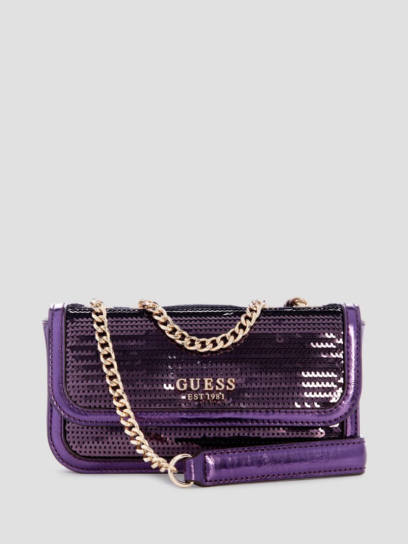 Kaska Sequin Convertible Mini Crossbody GUESS Canada