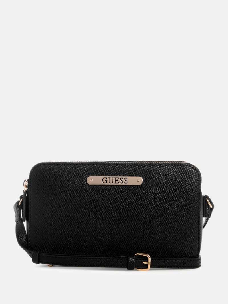 Kyrie Saffiano Top-Zip Crossbody | GUESS Factory