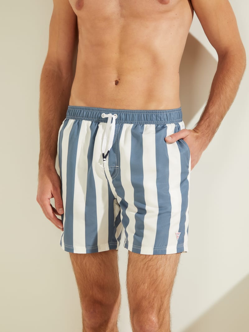 Guess Striped Woven Swim Trunks. 3